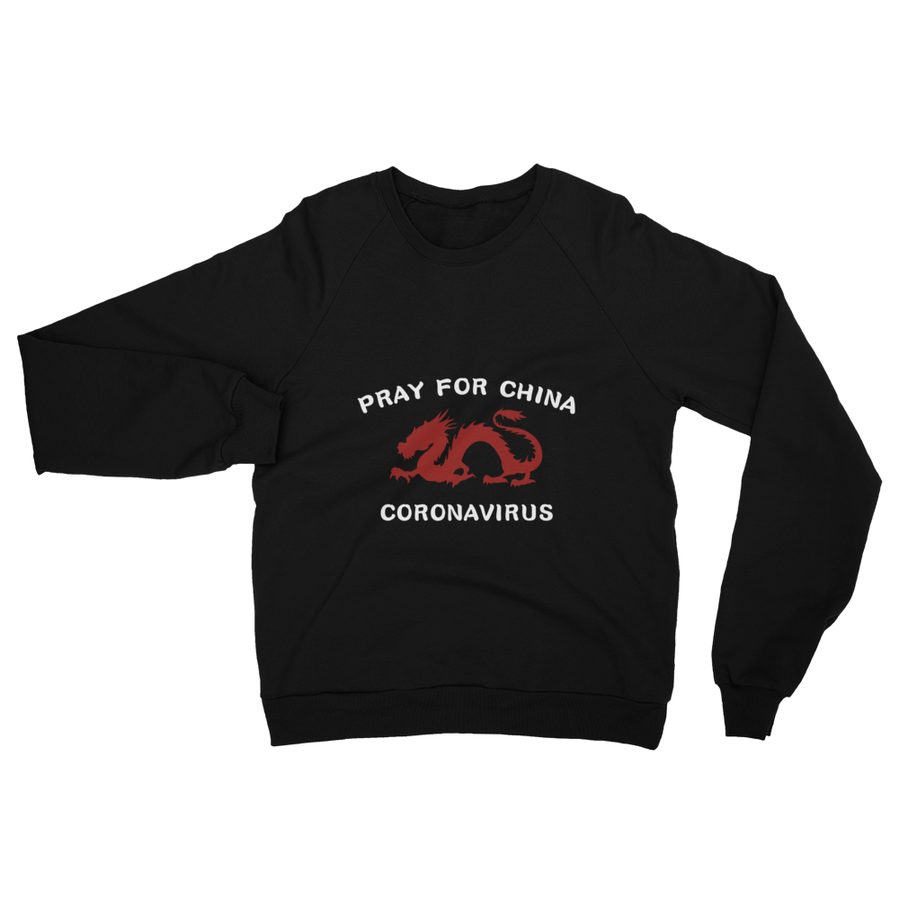 Pray For China Coronavirus Fleece Raglan Sweatshirt