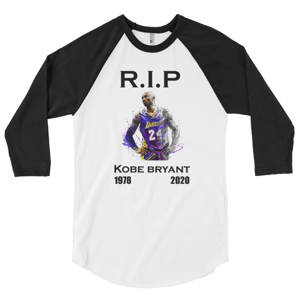 Kobe Bryant RIP 3/4 sleeve raglan shirt